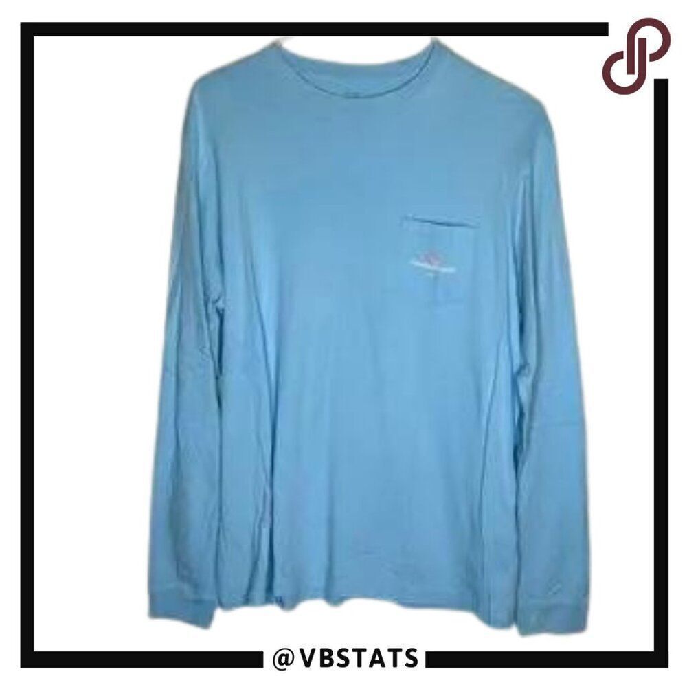 Vineyard Vines Blue-Pink-White I Love Texas‎ LS Shirt Medium
